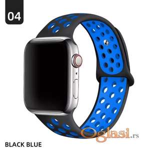 Plava silikonska narukvica sa rupicama Apple watch 38/44